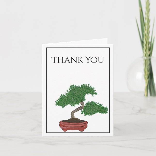 Japanese Bonsai Tree Wedding Card (Front)