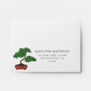 Japanese Bonsai Tree Wedding Response Envelope