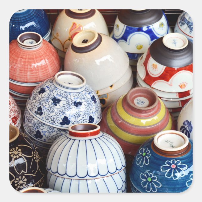 Japanese Bowls: Tokyo  Square Sticker (Front)