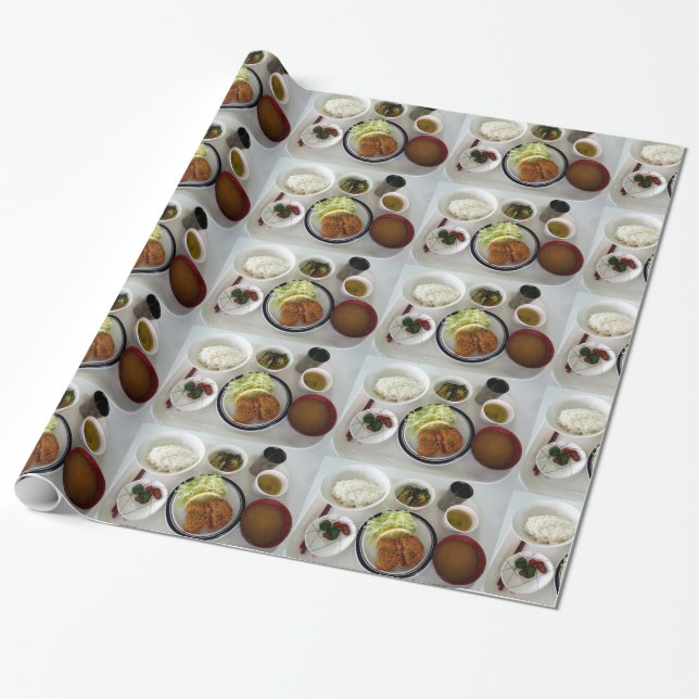 Japanese Breakfast Miso Soup Bowls Wrapping Paper (Unrolled)
