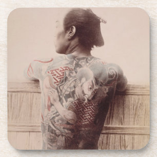 Japanese Bridegroom's Tattoos, c.1880 (photo) Coaster