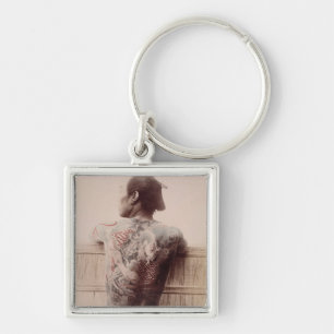 Japanese Bridegroom's Tattoos, c.1880 (photo) Key Ring
