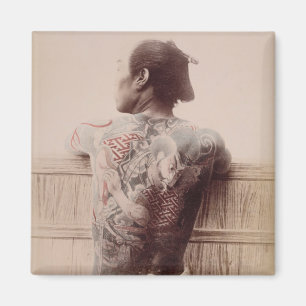 Japanese Bridegroom's Tattoos, c.1880 (photo) Magnet