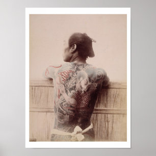 Japanese Bridegroom's Tattoos, c.1880 (photo) Poster