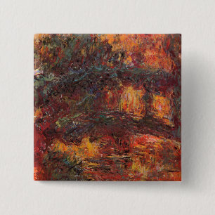 Japanese Bridge - Claude Monet - c1920 15 Cm Square Badge