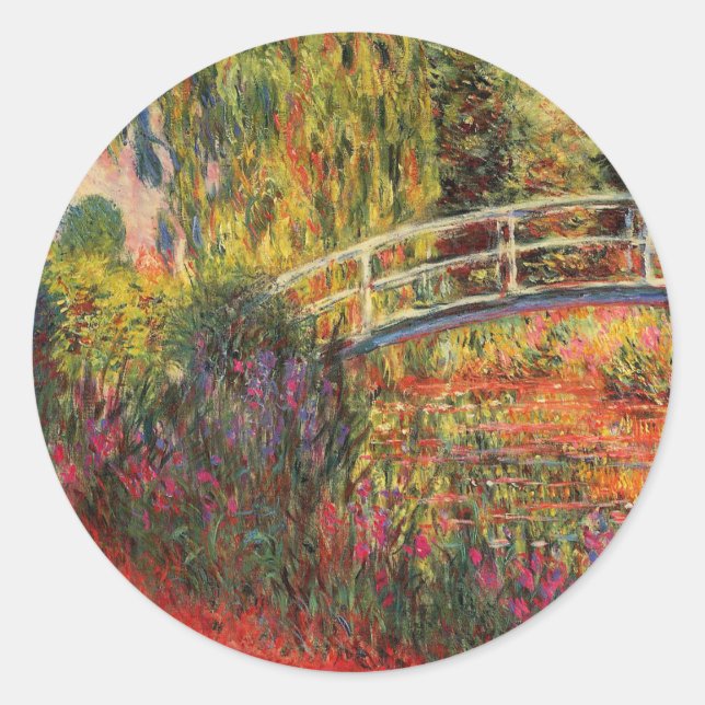 Japanese Bridge | Claude Monet Classic Round Sticker (Front)