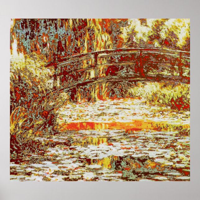 Japanese Bridge over Water Lilies - Claude Monet Poster (Front)