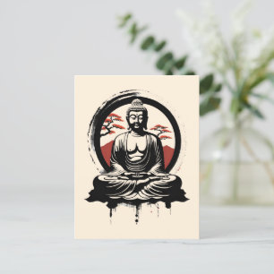 Japanese Buddha Zen Holiday Postcard