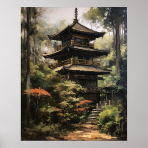 Japanese Buddhist Temple Art Print Poster