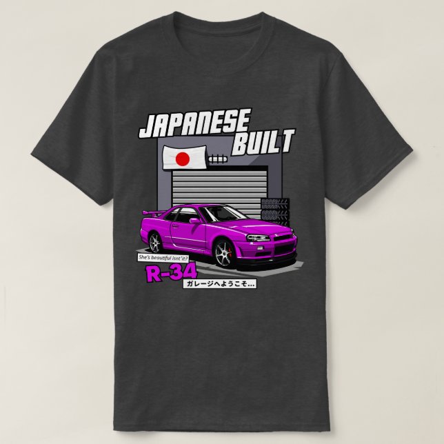 JAPANESE BUILT Nissan GTR R34 T-Shirt (Design Front)