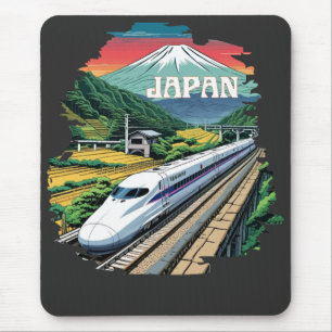 Japanese Bullet Train and Mount Fuji Mouse Pad