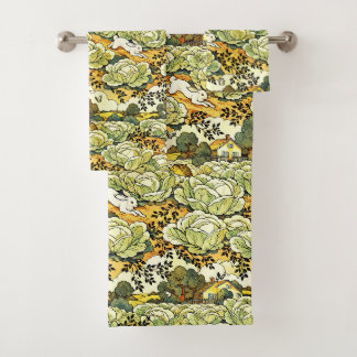 Japanese Bunnies in a Cabbage Garden Bath Towel Set