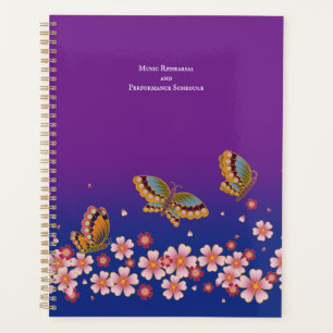 Japanese Butterflies Sakura Blossoms Personalised Planner