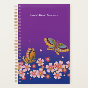 Japanese Butterflies Sakura Blossoms Personalised Planner
