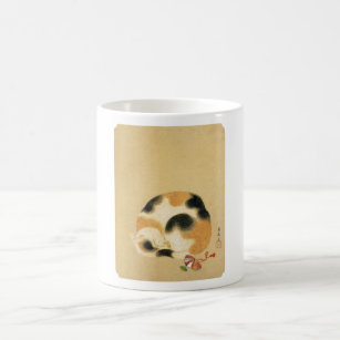 Japanese Calico cat, Hanabusa Itchō Coffee Mug