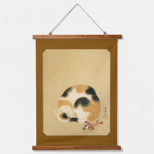 Japanese Calico cat, Hanabusa Itchō Hanging Tapestry