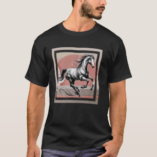 Japanese calligraphy artwork depicting a galloping T-Shirt