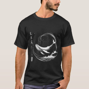 Japanese Calligraphy Humpback in Space Tranquil Su T-Shirt
