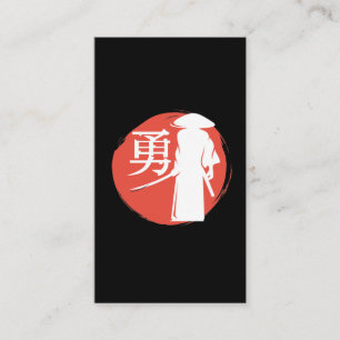 Japanese Calligraphy Japan Samurai Warrior Fighter Business Card