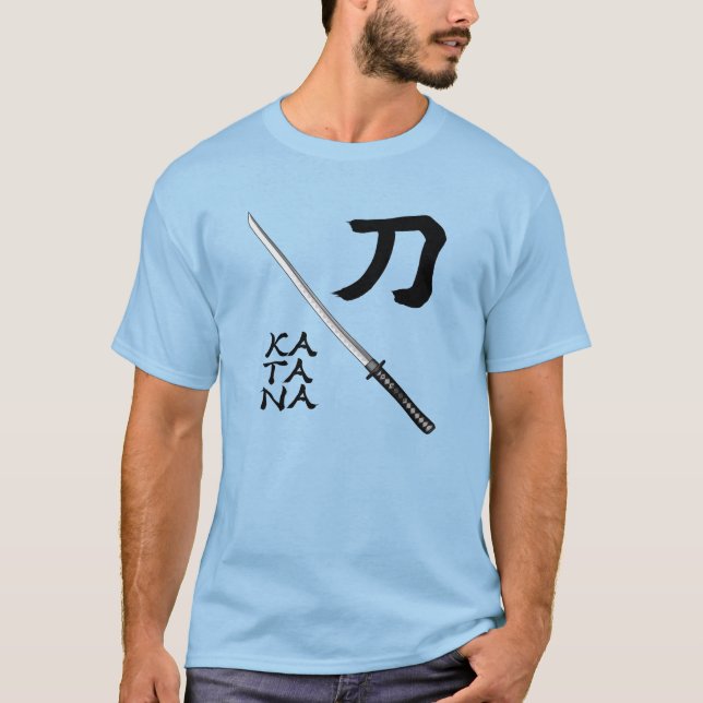 Japanese Calligraphy Sword T-Shirt (Front)