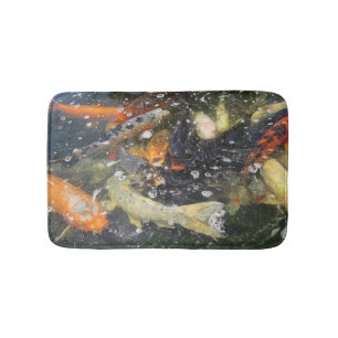 Japanese Carp Koi Fish Swimming   Bath Mat