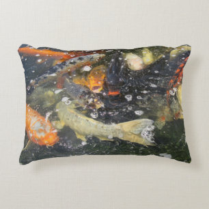 Japanese Carp Koi Fish Swimming  Decorative Cushion