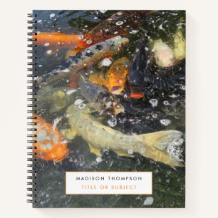 Japanese Carp Koi Fish Swimming Notebook
