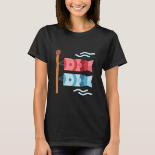 Japanese Carp Koi Kanji Koinobori Flag 4 T-Shirt