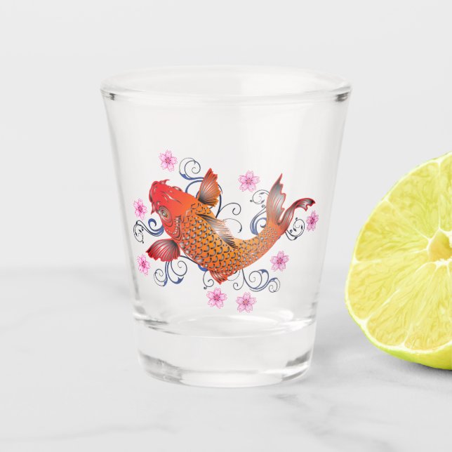 Japanese Carp Koi Shot Glass (Front)