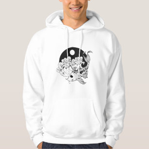 Japanese carp koi with Yin & Yang Background Hoodie