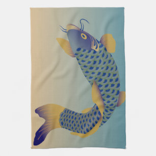 Japanese Carp Pattern Tea Towel