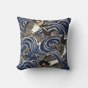 Japanese carps Throw Pillow