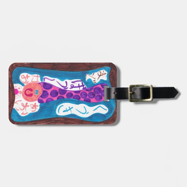 Japanese Cartoon Plane Luggage Tag (Front Horizontal)