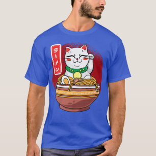 Japanese Cat Eating Japan Food Ramen Noodles 400 T-Shirt