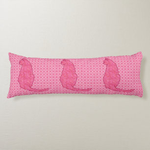 Japanese Cat - Fuchsia Pink Batik Body Cushion
