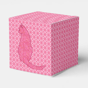Japanese Cat - Fuchsia Pink Batik Favour Box