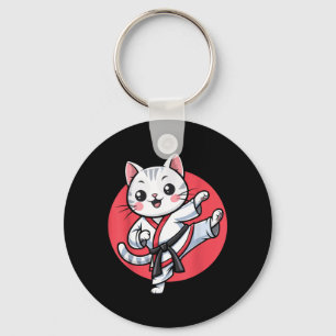 Japanese Cat Karate Kawaii jiu Jitsu Women Girls Key Ring