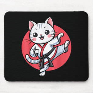 Japanese Cat Karate Kawaii jiu Jitsu Women Girls Mouse Pad