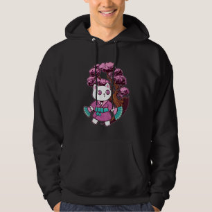 Japanese Cat Kitten Bonsai Tree Japan Cherry Bloss Hoodie