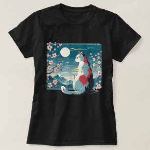 Japanese Cat Mountain Sakura Cherry Blossom T-Shirt