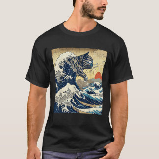 Japanese Cat Tshirt Cat Lover Katsushika Hokusai T