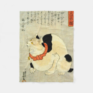 Japanese Cat, Utagawa Kuniyoshi Fleece Blanket