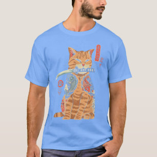 Japanese Catana Samurai Cat Katana Japanese Graphi T-Shirt