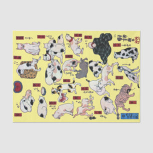 Japanese Cats (Background Colour Changeable) Tissue Paper