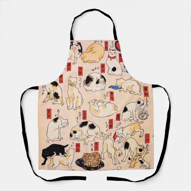 Japanese Cats by Utagawa Kuniyoshi  Apron (Front)