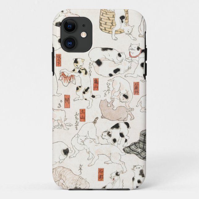 Japanese Cats Case-Mate iPhone Case (Back)