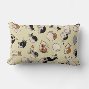 Japanese Cats (Colour Chengeable ) Lumbar Cushion