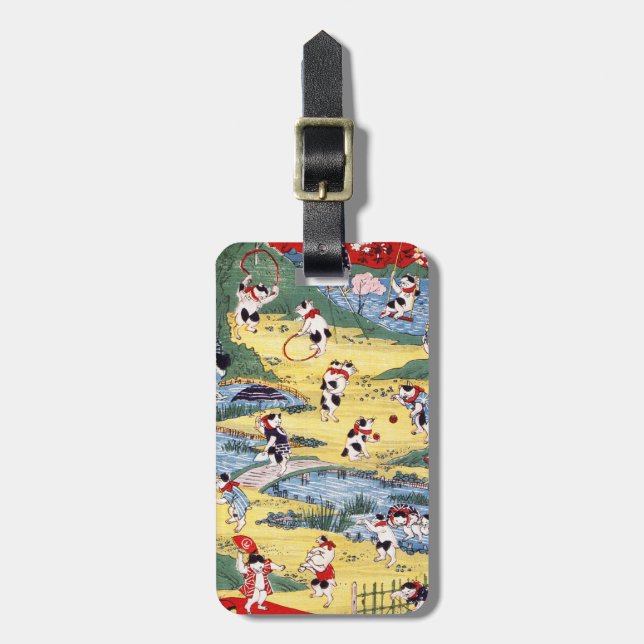 Japanese Cats Country, Utagawa Kunitoshi Luggage Tag (Front Vertical)