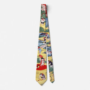 Japanese Cats Country, Utagawa Kunitoshi Tie