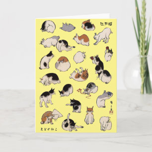 Japanese Cats, Hiroshige, Ukiyo-e Card